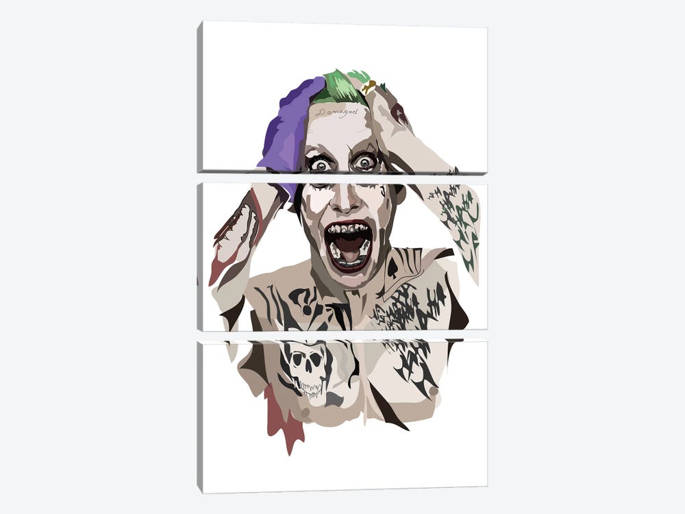 Jared Leto Joker by Anna Mckay 3-piece Canvas Art