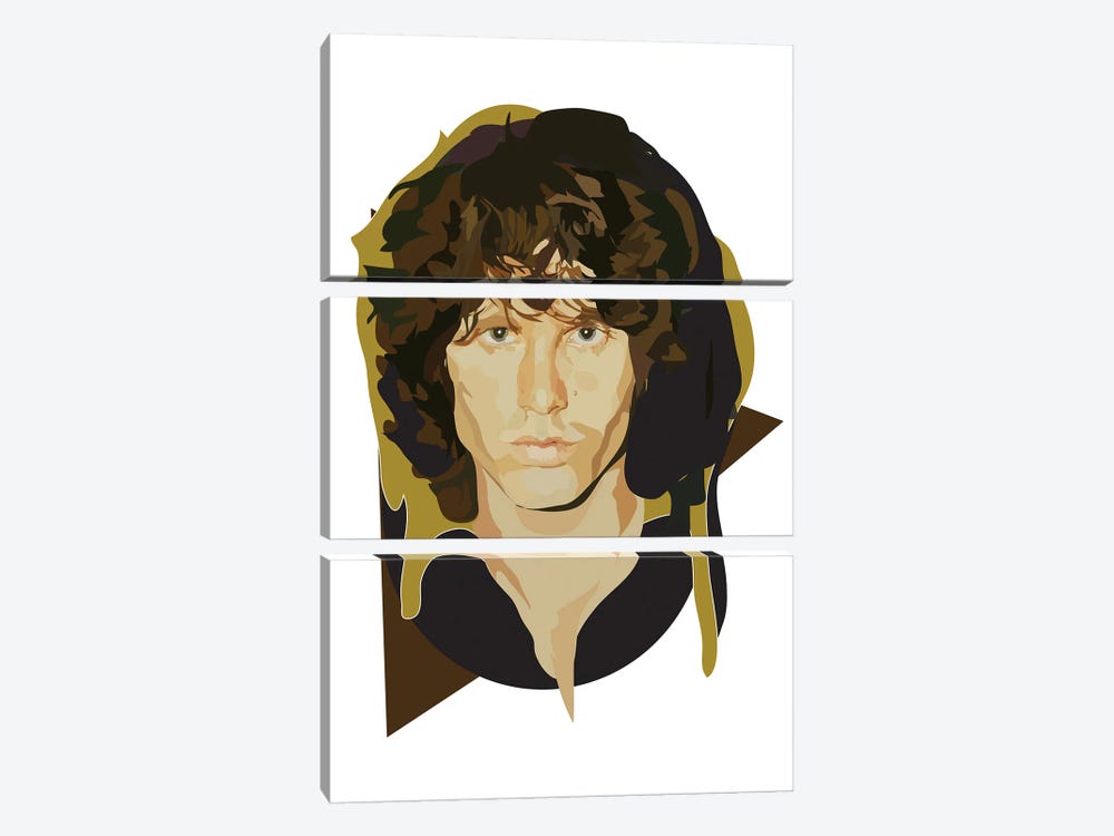 Jim Morrison by Anna Mckay 3-piece Canvas Print