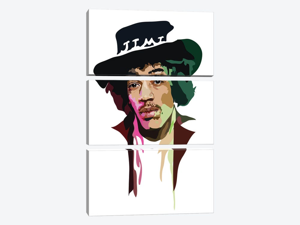 Jimi Hendrix by Anna Mckay 3-piece Canvas Artwork