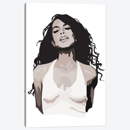 Aaliyah Black and White Canvas Print #AMK3} by Anna Mckay Canvas Artwork