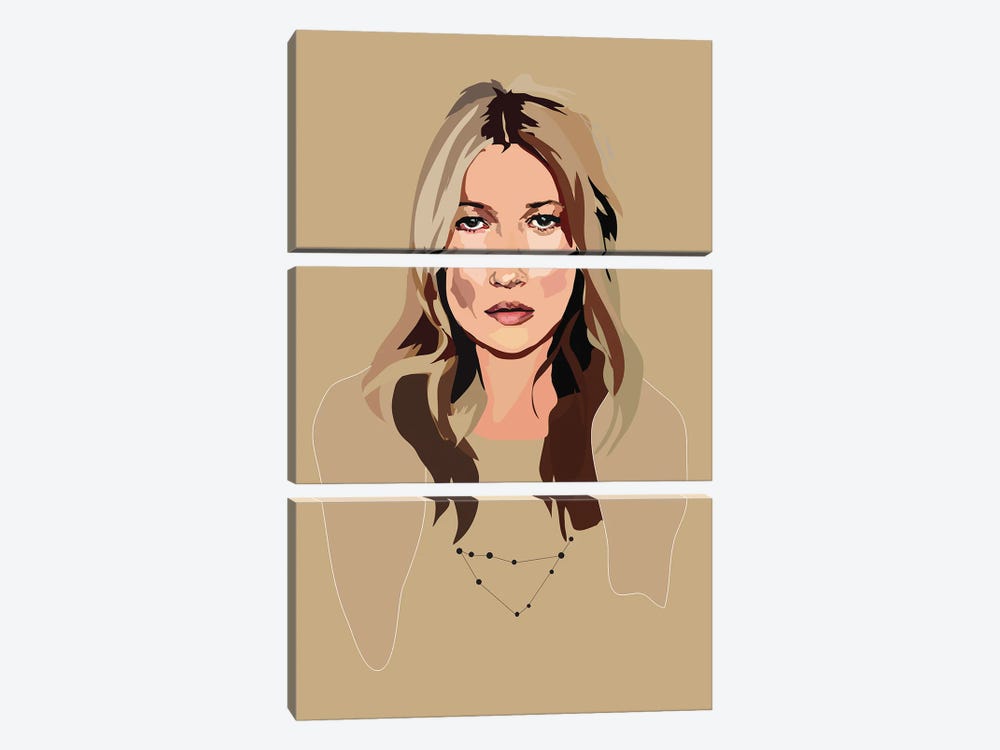 Kate Moss by Anna Mckay 3-piece Canvas Wall Art