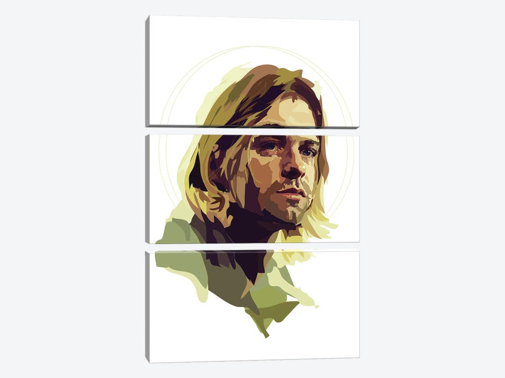 Kurt Cobain by Anna Mckay 3-piece Canvas Art