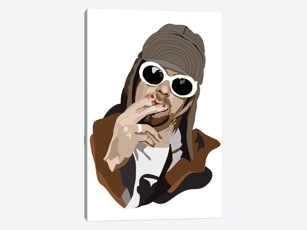 Kurt Cobain Smoking by Anna Mckay 1-piece Art Print