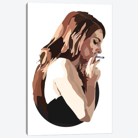 Lana Del Rey With Cigarette Canvas Print #AMK47} by Anna Mckay Canvas Wall Art