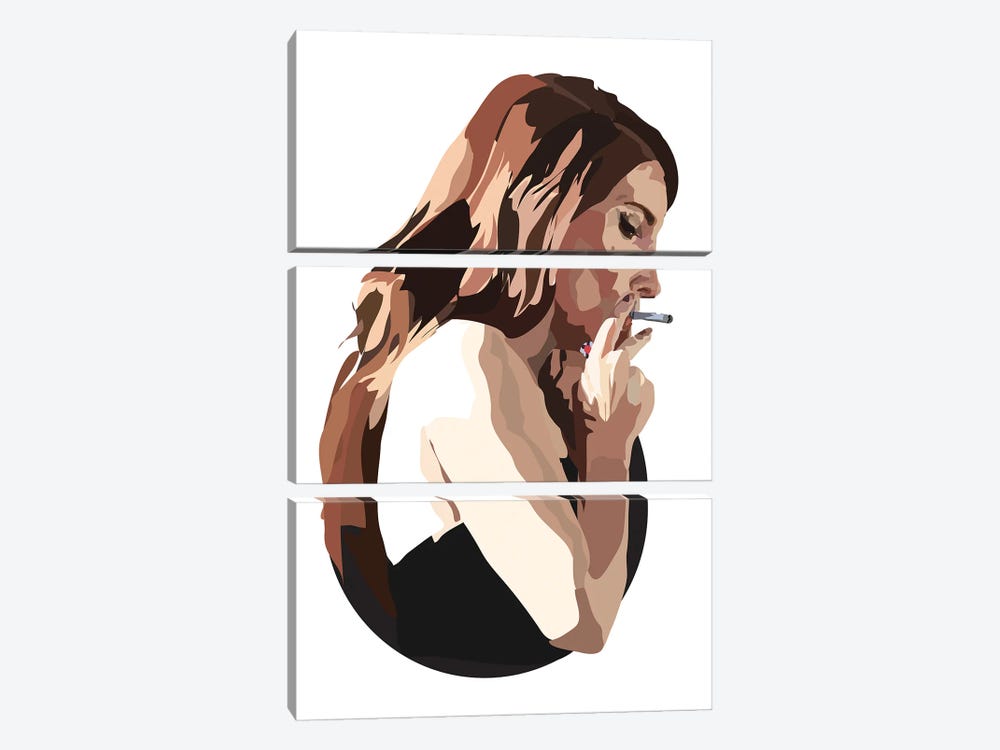 Lana Del Rey With Cigarette by Anna Mckay 3-piece Art Print