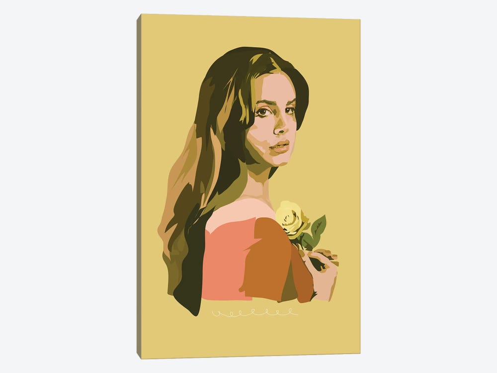 Lana Del Rey With Rose by Anna Mckay 1-piece Canvas Wall Art