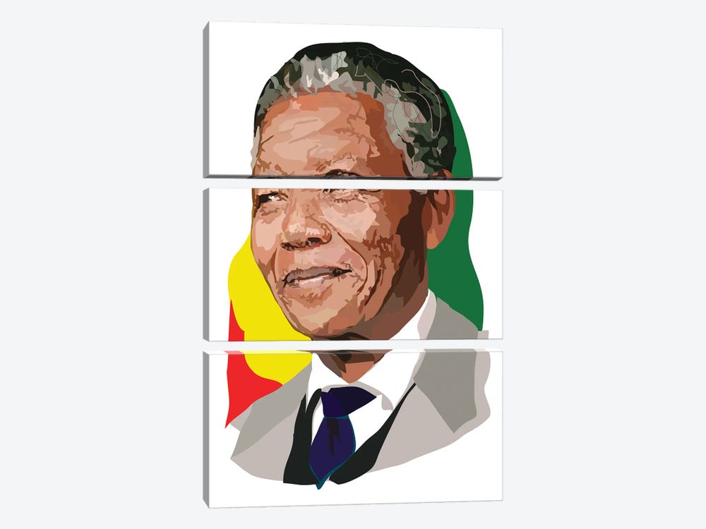 Nelson Mandela by Anna Mckay 3-piece Canvas Print