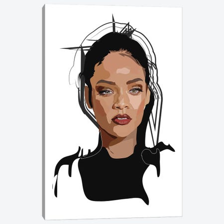 Rihanna Canvas Print #AMK64} by Anna Mckay Canvas Art