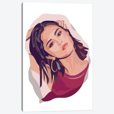 Selena Gomez Canvas Print #AMK66} by Anna Mckay Canvas Artwork