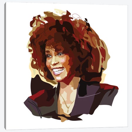 Whitney Houston Canvas Print #AMK73} by Anna Mckay Canvas Wall Art