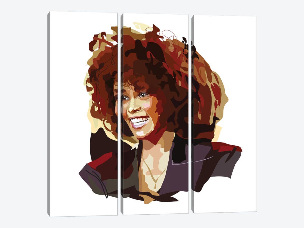 Whitney Houston by Anna Mckay 3-piece Canvas Wall Art