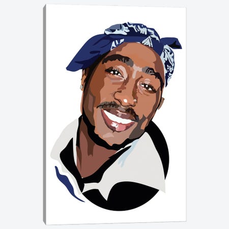 Tupac Canvas Print #AMK86} by Anna Mckay Canvas Artwork
