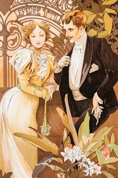 Flirt by Alphonse Mucha art print
