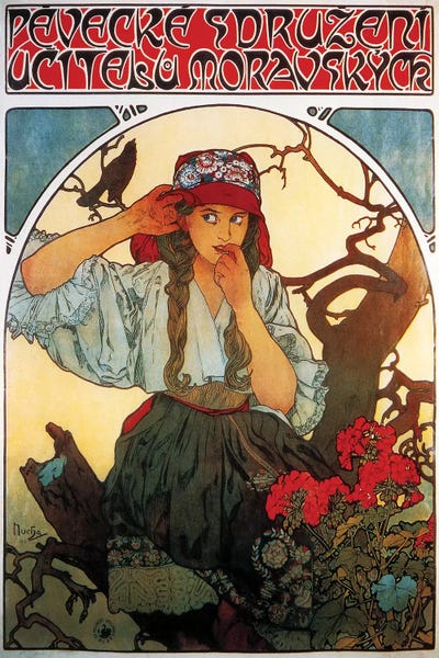 Vintage Apple Collection: Moravian Teachers' Choir, 1911 by Alphonse Mucha