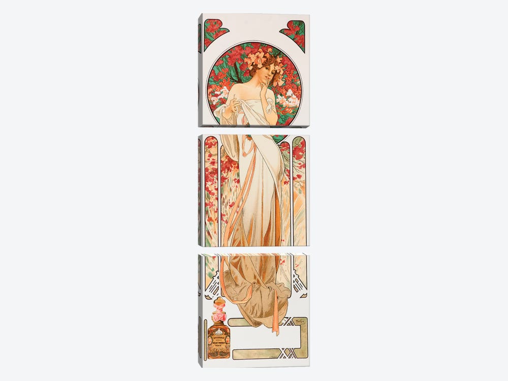 Perfume by Alphonse Mucha 3-piece Art Print