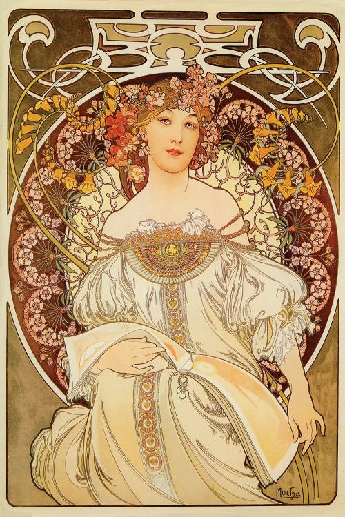 Reverie, 1898 by Alphonse Mucha wall art