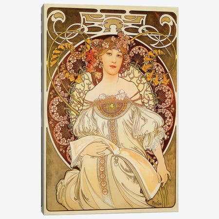 Reverie, 1898 Canvas Print #AMM20} by Alphonse Mucha Art Print