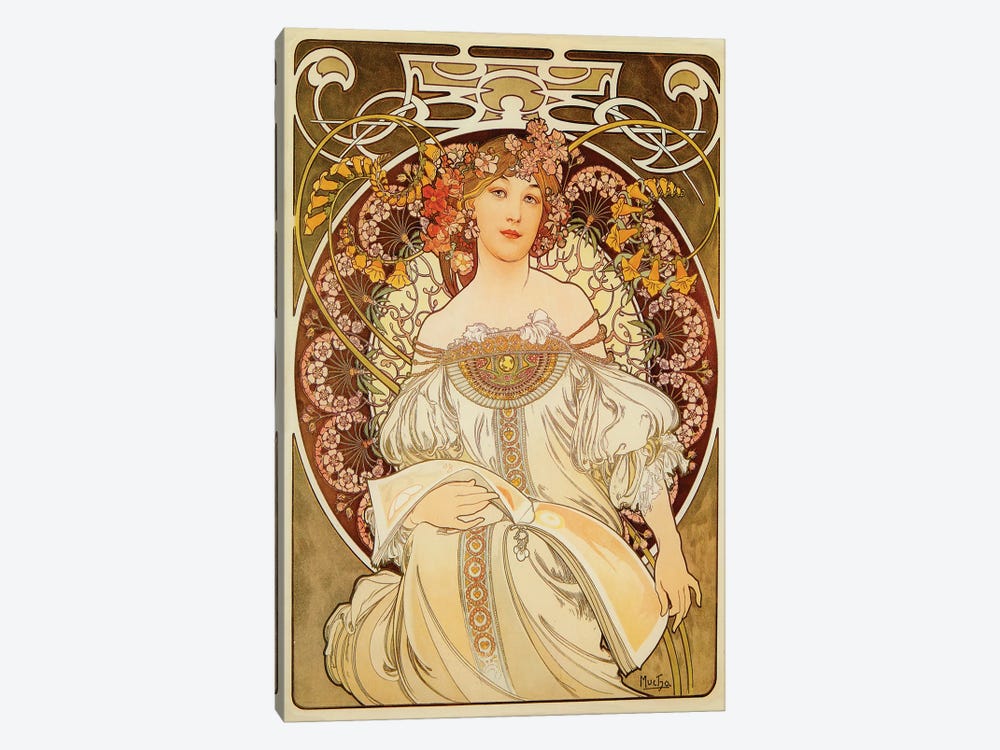 Reverie, 1898 by Alphonse Mucha 1-piece Canvas Artwork