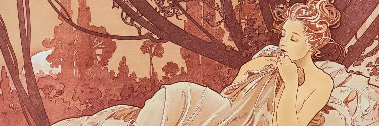 Sepia by Alphonse Mucha wall art