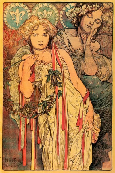 The New York Daily News, 1904 by Alphonse Mucha art print