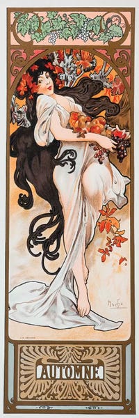 Vintage Apple Collection: Autumn by Alphonse Mucha