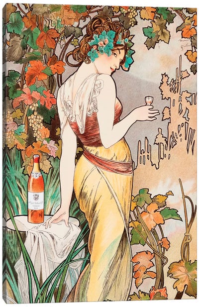 Cognac Canvas Art Print - Alphonse Mucha
