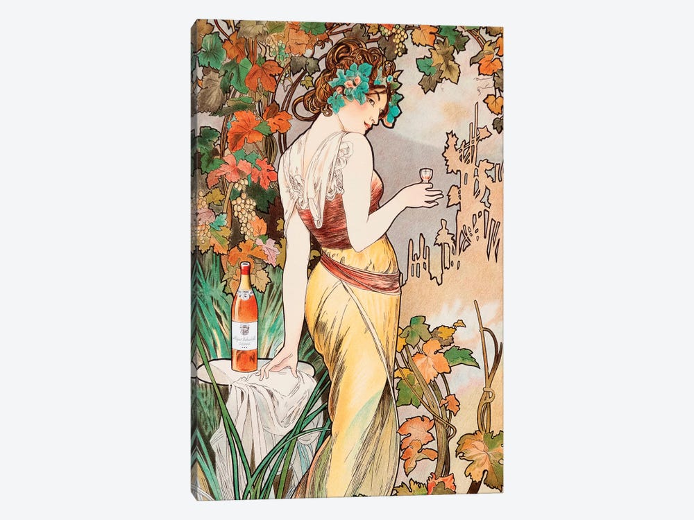 Cognac by Alphonse Mucha 1-piece Canvas Art Print