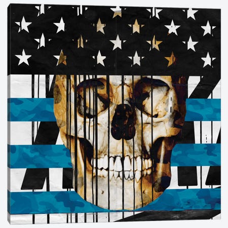 Skull Spangled Banner Canvas Print #AMME11} by 5by5collective Canvas Artwork
