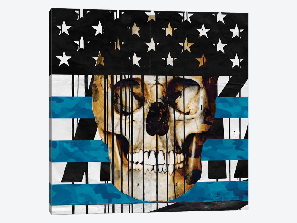 Skull Spangled Banner by 5by5collective 1-piece Canvas Wall Art