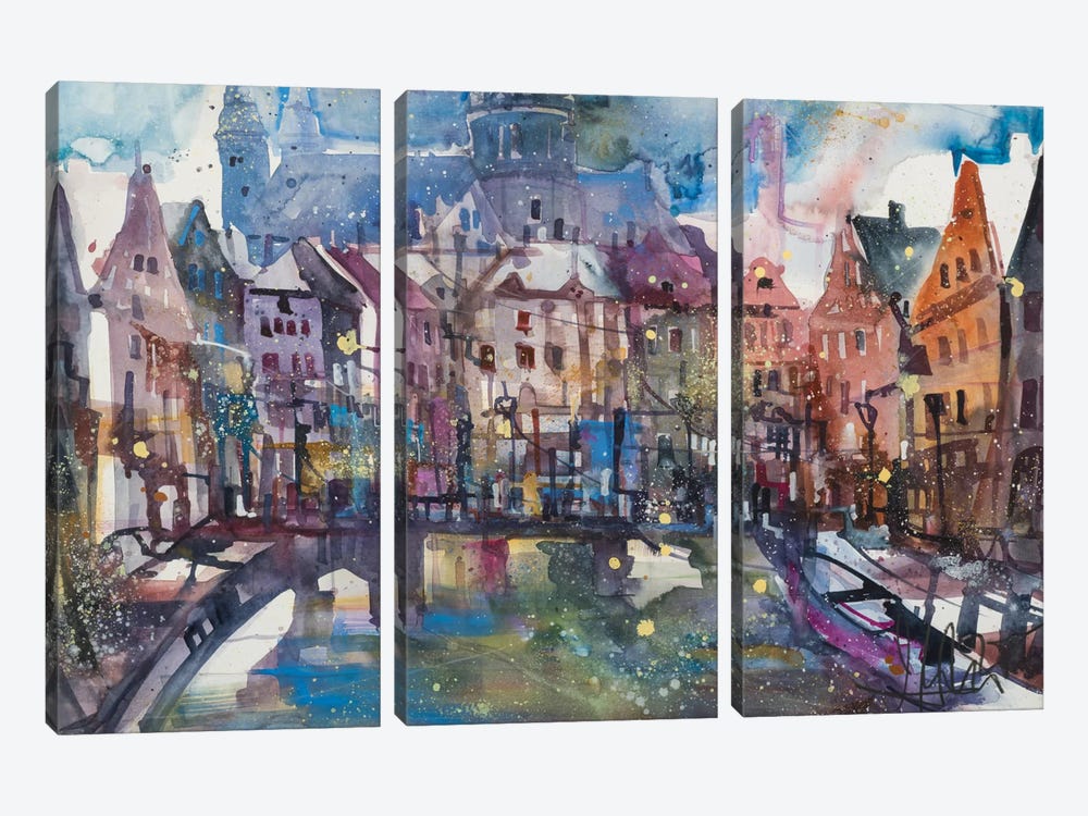 Amsterdam by Andreas Mattern 3-piece Canvas Art Print