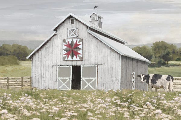 Amber Sterling: Flower Field Quilt Barn I by Amber Sterling