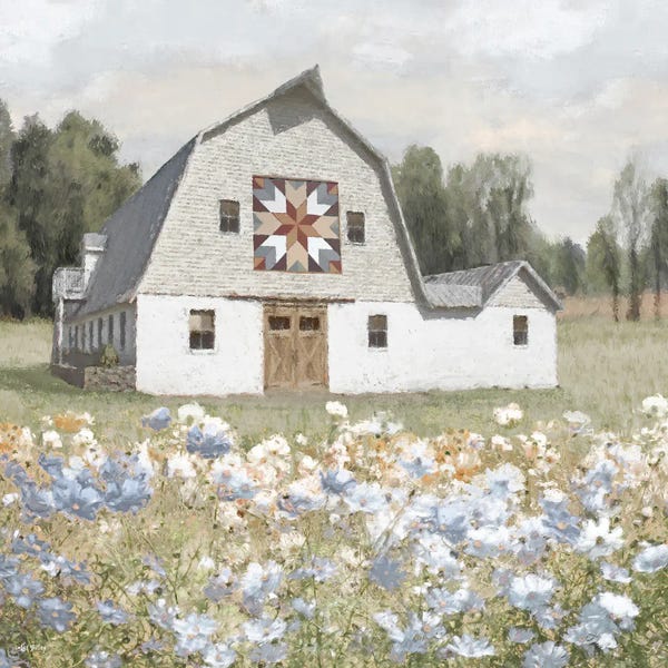 Amber Sterling: Flower Field Quilt Barn II by Amber Sterling