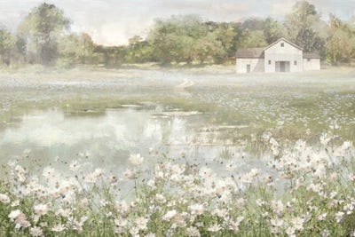 Canvas Art Prints: The Pond's Floral Embrace by Amber Sterling