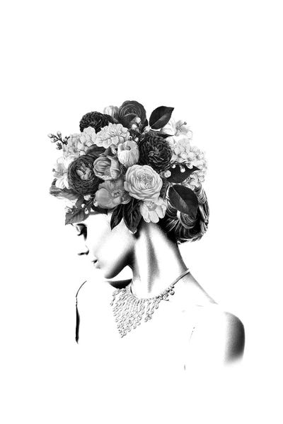 Black & White Florals: Floral IV by Tatiana Amrein