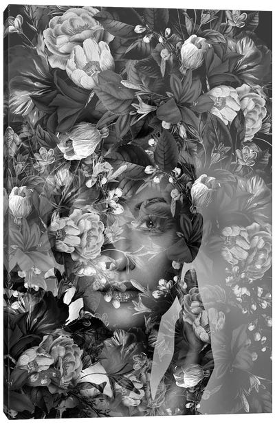 Spring II In Black And White Canvas Art Print - Double Exposure Photography