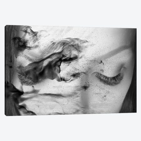White Smoke Art Textured Background With Eyelashes Canvas Print #AMR121} by Tatiana Amrein Canvas Wall Art