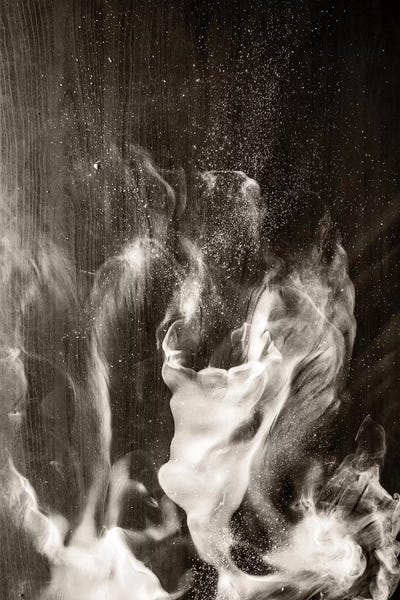 Tatiana Amrein: White Smoke Art Textured Background by Tatiana Amrein