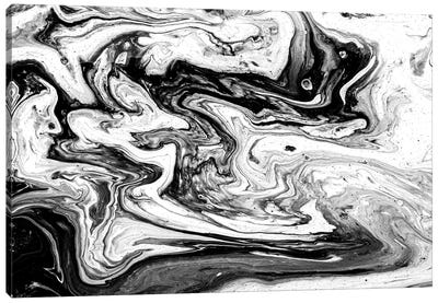 Black And White Art Textured Background I Canvas Art Print - Tatiana Amrein