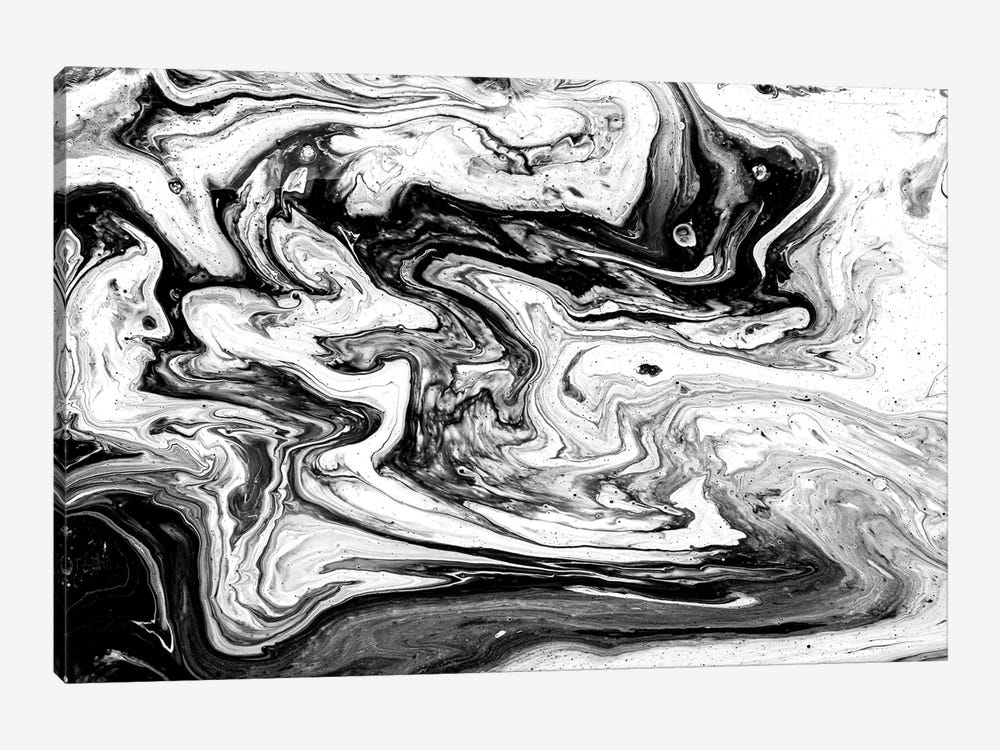 Black And White Art Textured Background I by Tatiana Amrein 1-piece Canvas Print