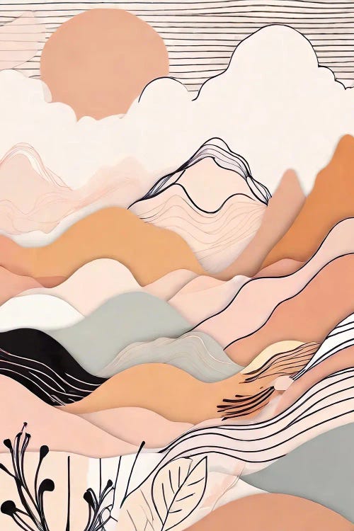 Mountains Retro by Tatiana Amrein wall art
