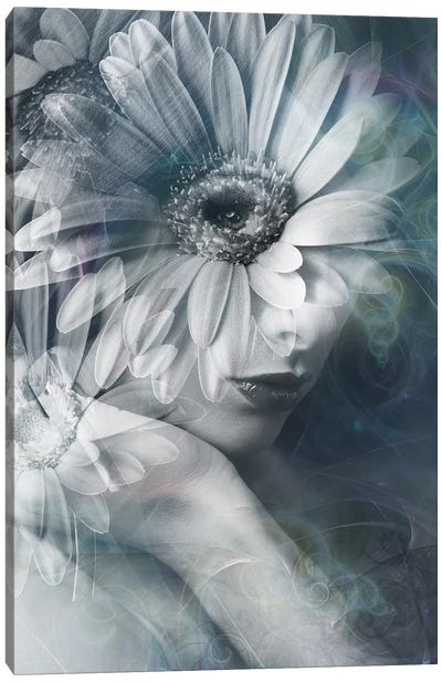 Flower Girl Canvas Art Print - Double Exposure Photography