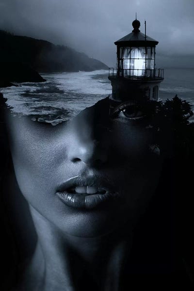 Double Exposure Photography: Lighthouse Blue by Tatiana Amrein