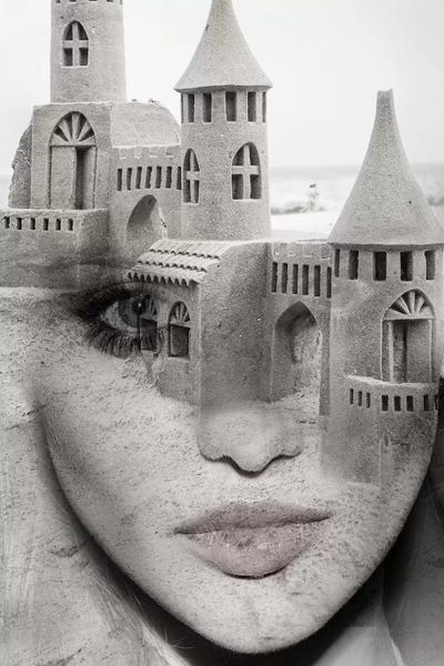 Sand Castle by Tatiana Amrein metal wall art