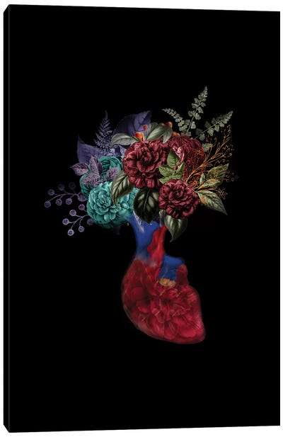 Heart Flower Canvas Art Print - Bouquet Art