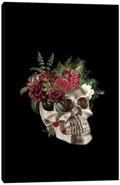 Skull Flowers Canvas Art Print - Tatiana Amrein