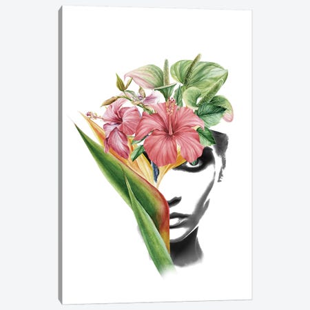 Hibiscus Lady Canvas Print #AMR85} by Tatiana Amrein Canvas Art Print
