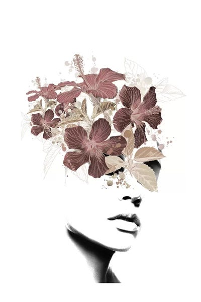 Lady Flower II by Tatiana Amrein framed canvas print