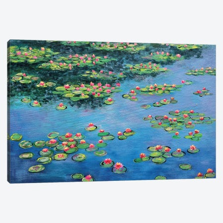 Water Lily Garden Canvas Print #AMT101} by Amita Dand Canvas Art