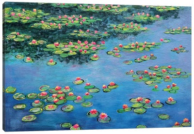Water Lily Garden Canvas Art Print - Amita Dand