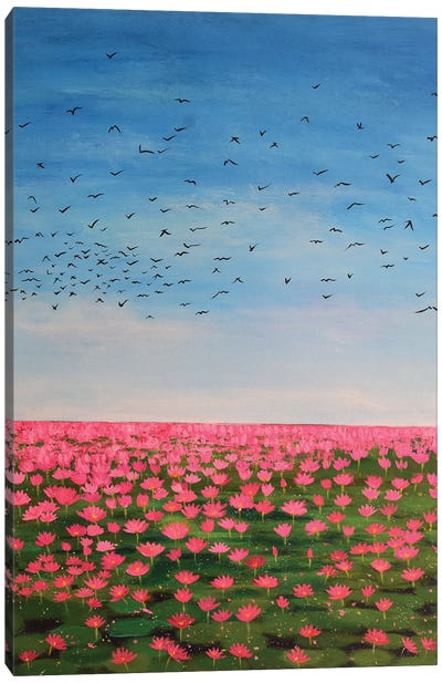 Water Lilies Lake Canvas Art Print - Amita Dand
